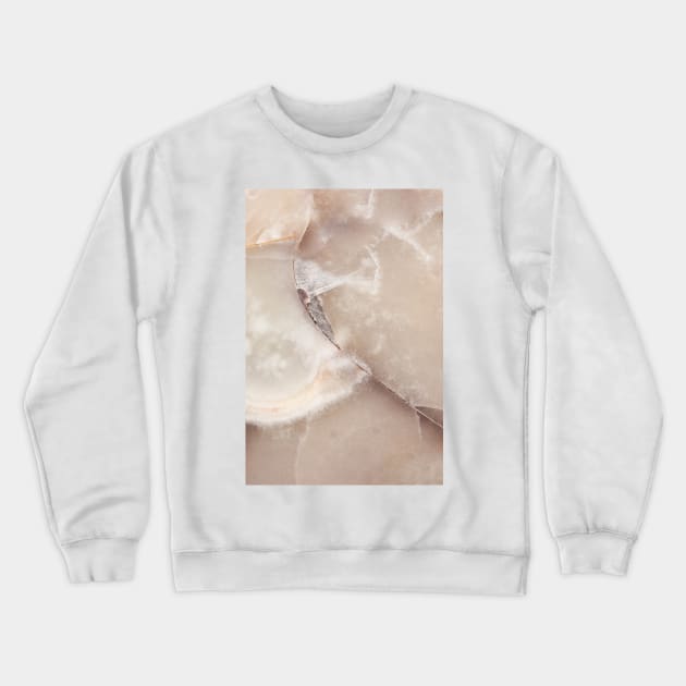 White Quartz Abstract, Right Crewneck Sweatshirt by AmyBrinkman